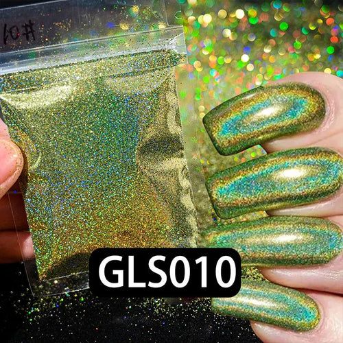 Laser Holographic Rainbow Nail Glitter 0.2MM Sparkly Nails Glitter