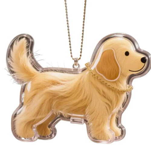 Clear Pet Hair Keychain Cute Dog Fur Keepsake Holder Creative