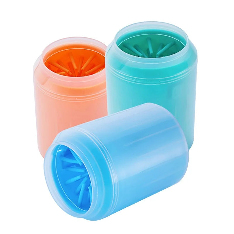 Portable Dog Paw Cleaner Cup with Soft Silicone Combs Outdoor Pet Foot