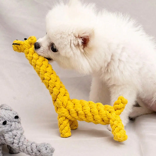 1pc rope knot grinding teeth resistant hand-woven animal cotton rope