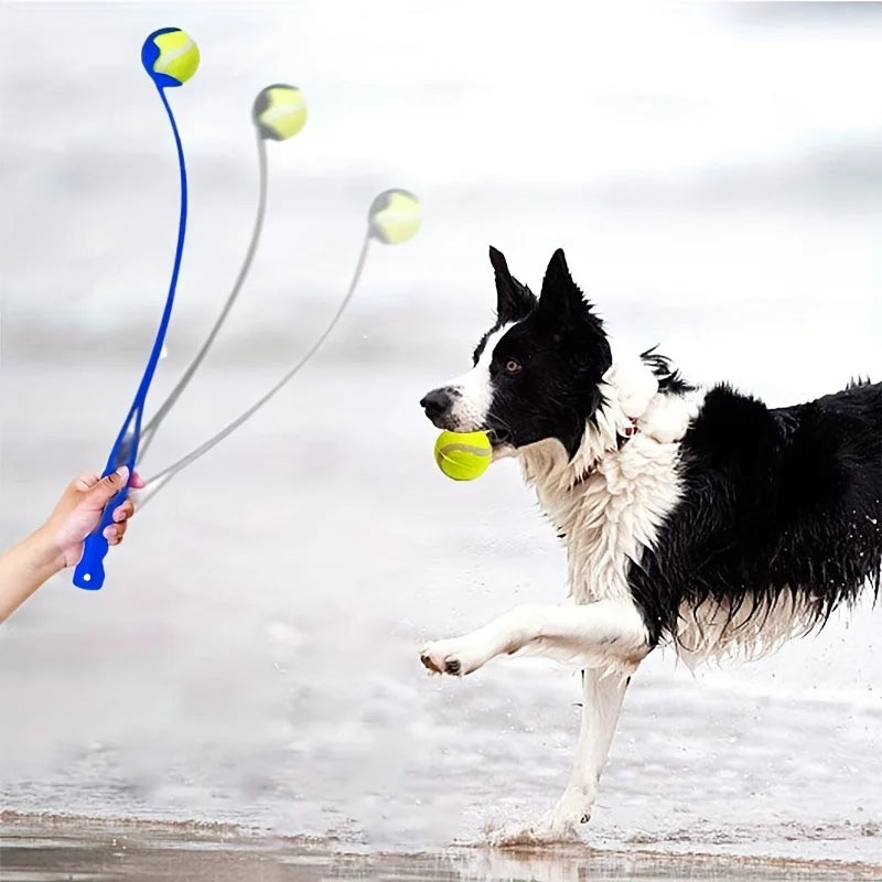 Pet Tennis Ball Launcher Stick - Interactive Outdoor Dog Training Toy,