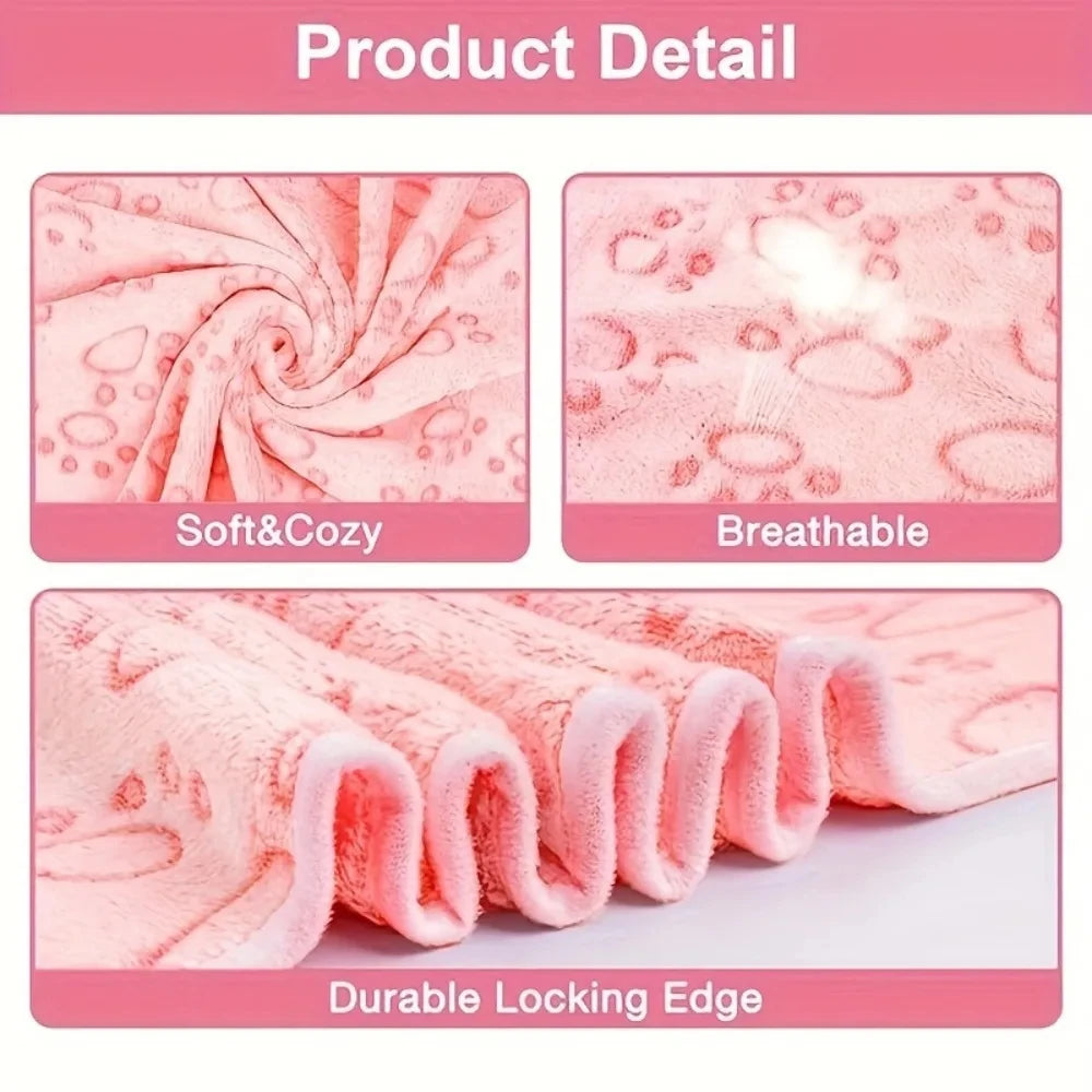 Pet Blanket,Soft Fluffy,High Quality,Cute Paw Print Dog Blanket,Pet