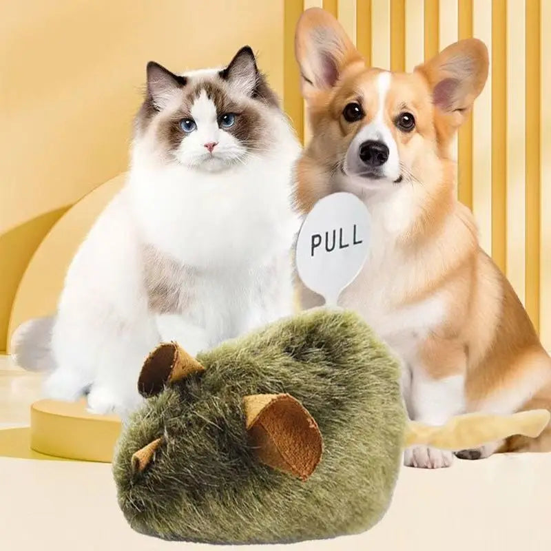 Funny Plush Cat Toy Simulation Mouse Automatic Chirping Interactive