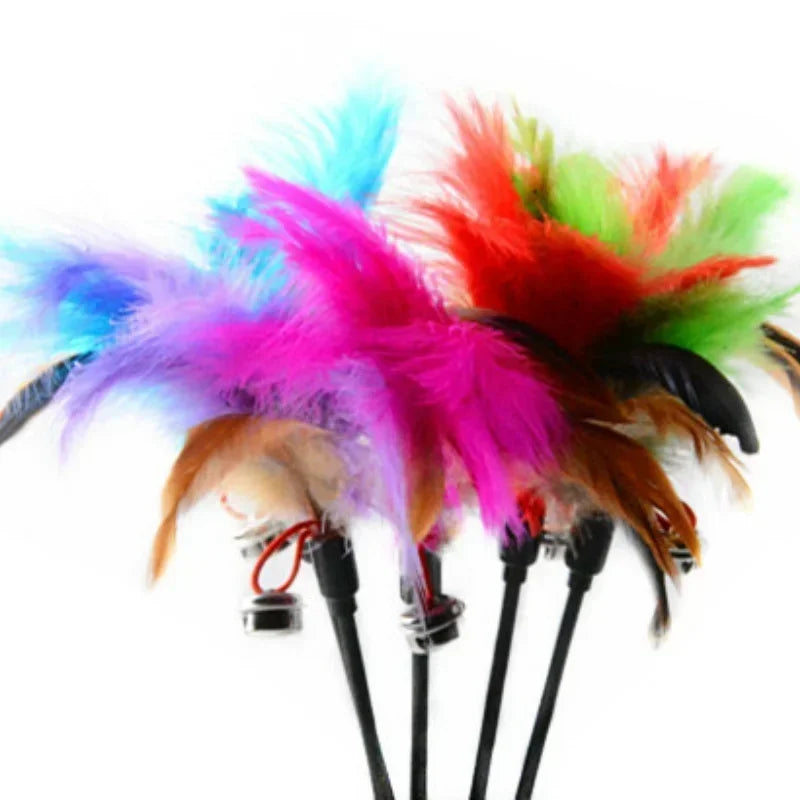 2 Pcs Cat Toy Bell Feather Funny Cat Rod Toy Cat Toys Interactive  Cat