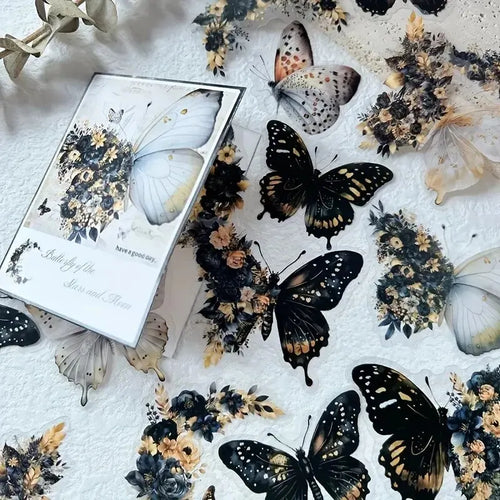 30 PCs Butterfly Flower Themed DIY Decorative Stickers Pack Decorative