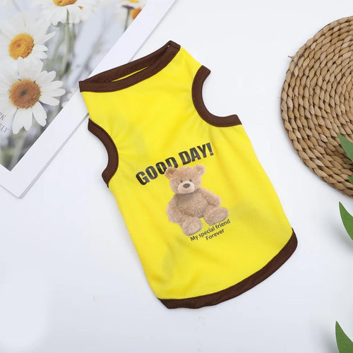 Cartoon Bear Dog Clothes Cute Cotton Dog Costume Pet T-shirt Cats Vest