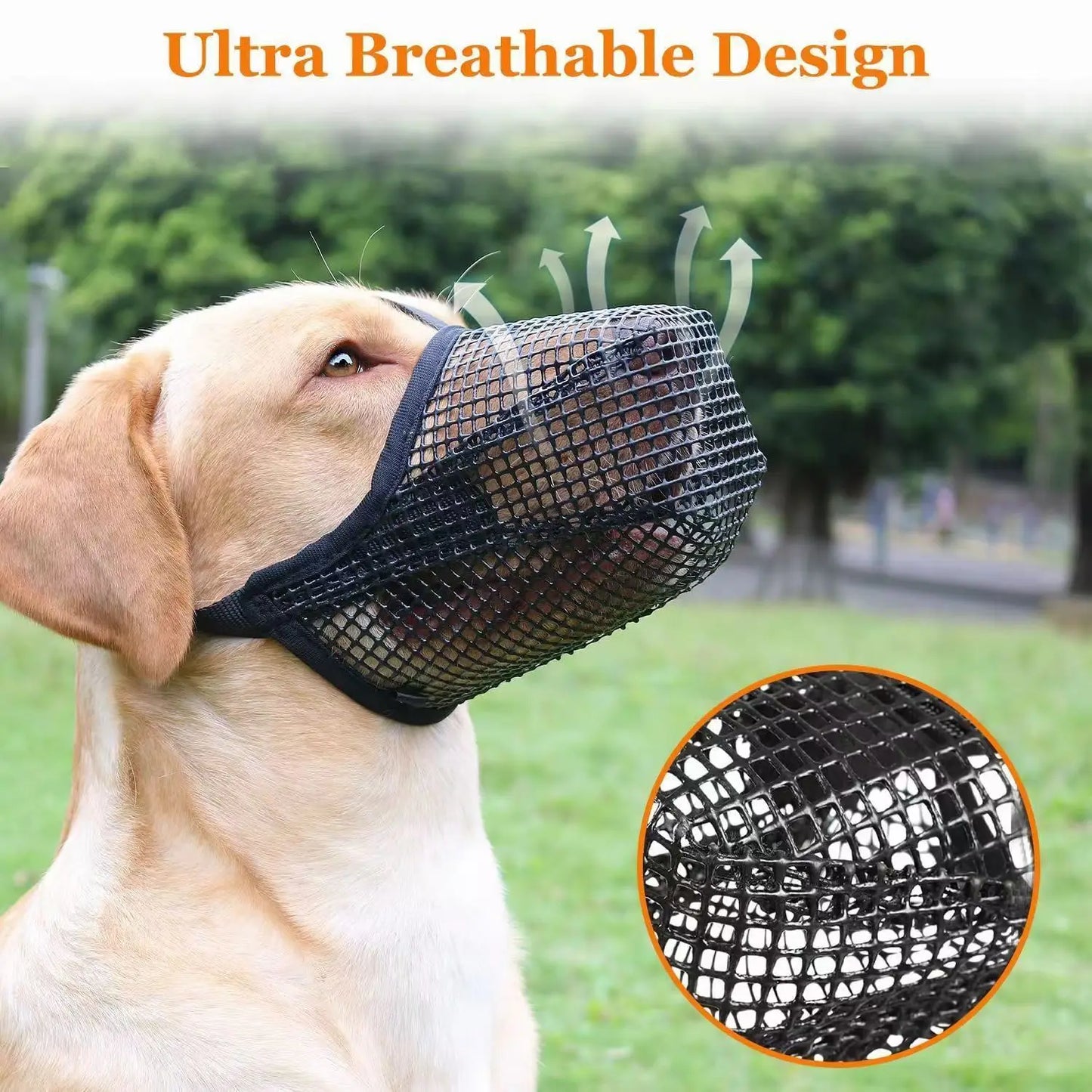 Dog Muzzle Mesh Large Dog Breathable Grid Prevent Random Eating Stop