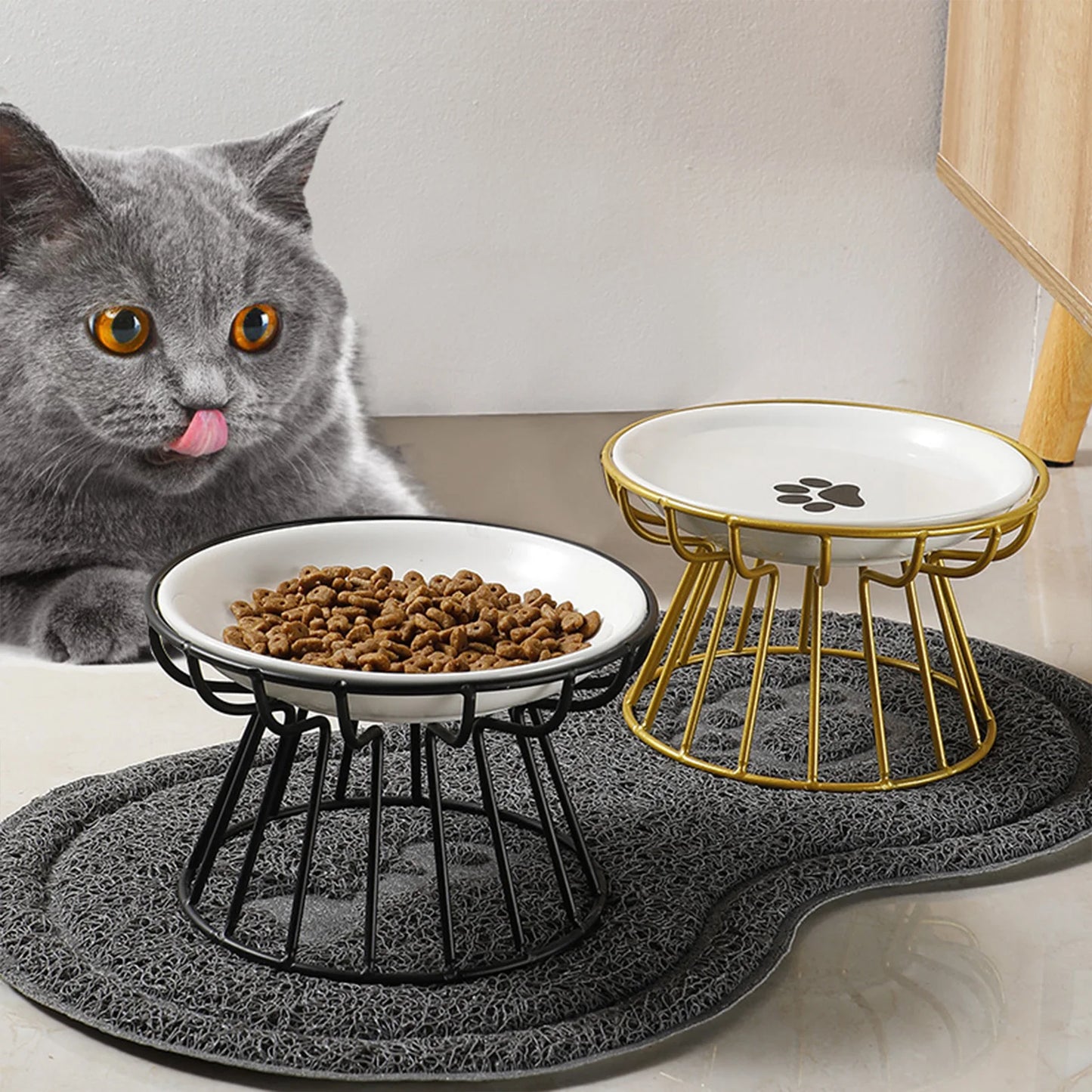 1pcs Ceramic Cat Food Bowl Wide  Safe Pets Water Food Bowls Non Slip