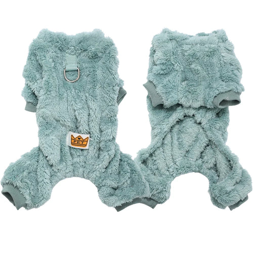 Pet Dog Clothes Cozy Soft Fleece Puppy Cat Jumpsuit For Small Medium