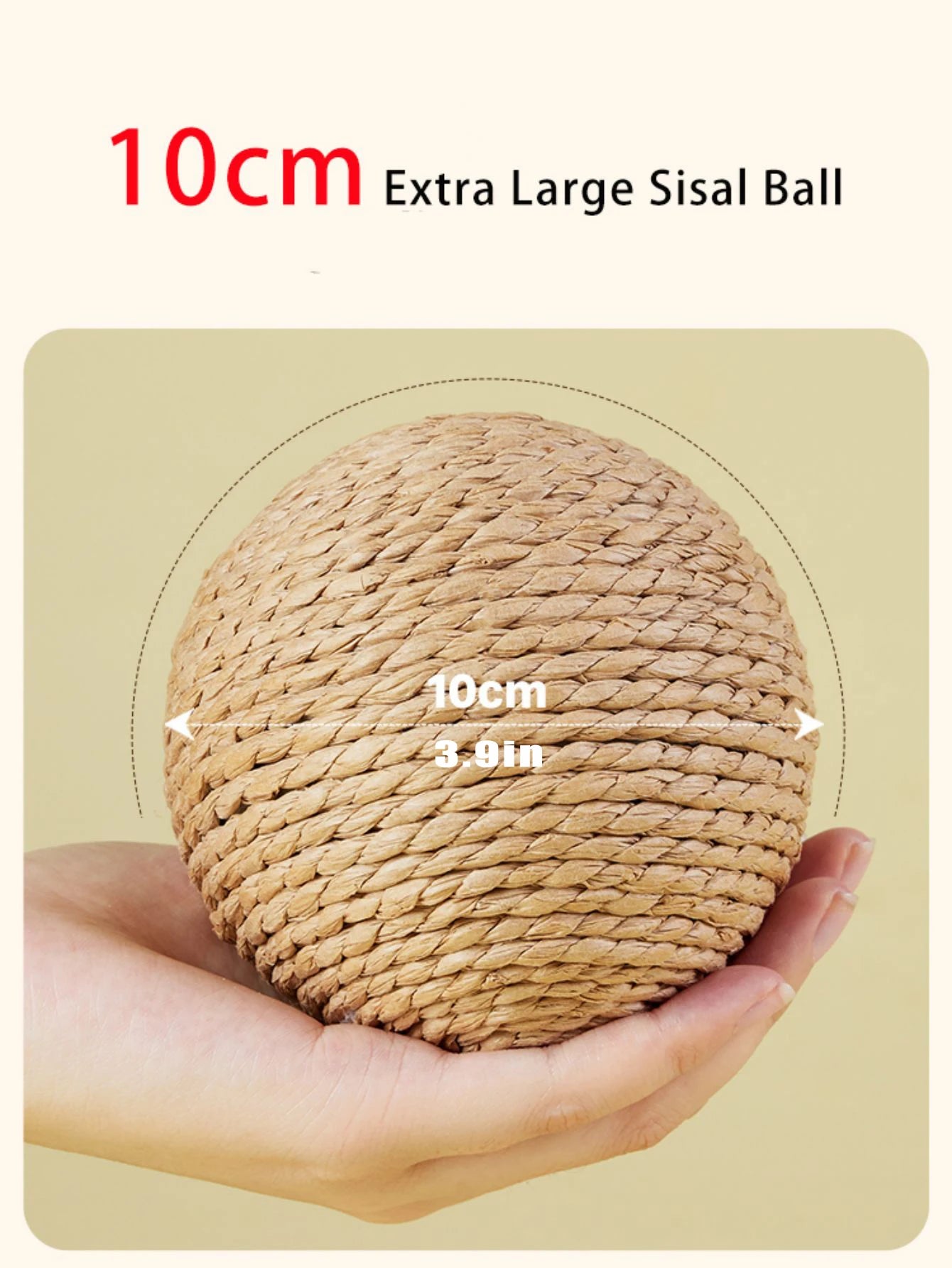10CM Interactive Sisal Cat Scratching Ball Toy For Kitten Teeth