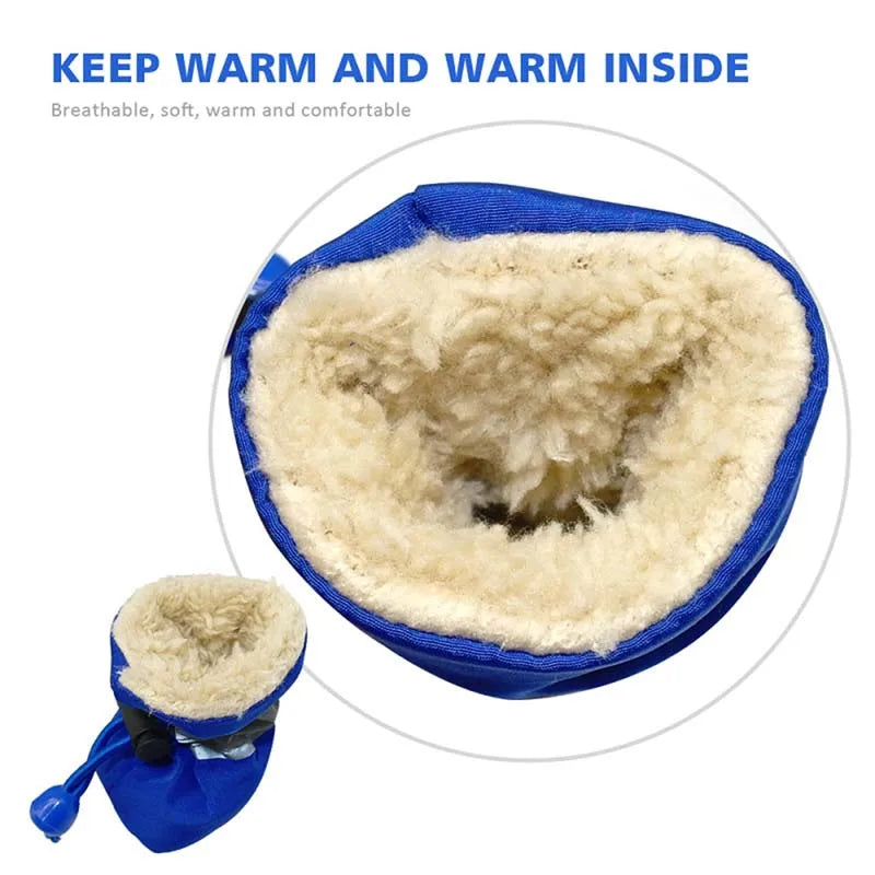 4pcs Antiskid Puppy Shoes Pet Protection Soft-soled Pet Shoes Winter