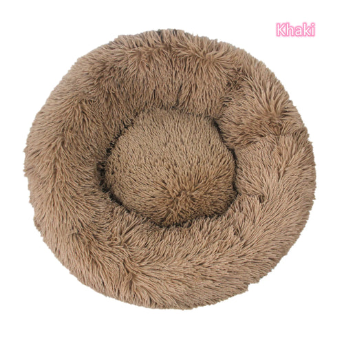 Super Soft Pet Cat Bed Plush Full Size Washable Calm Bed Donut Bed