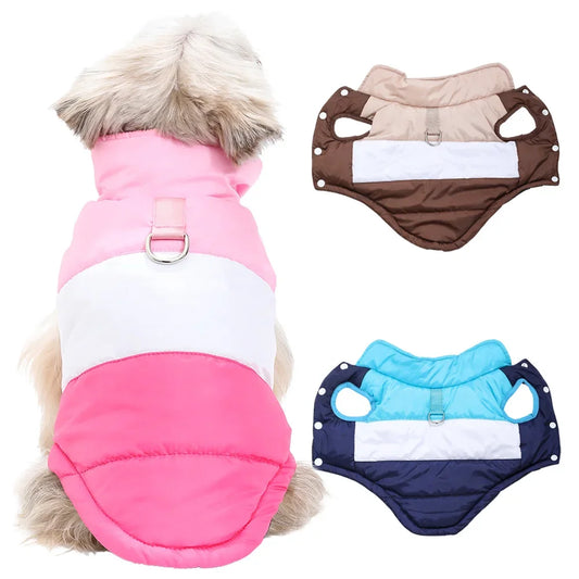 Pet Dog Hiking Jacket With R-ing Warm Dog Clothes Windproof Outdoor