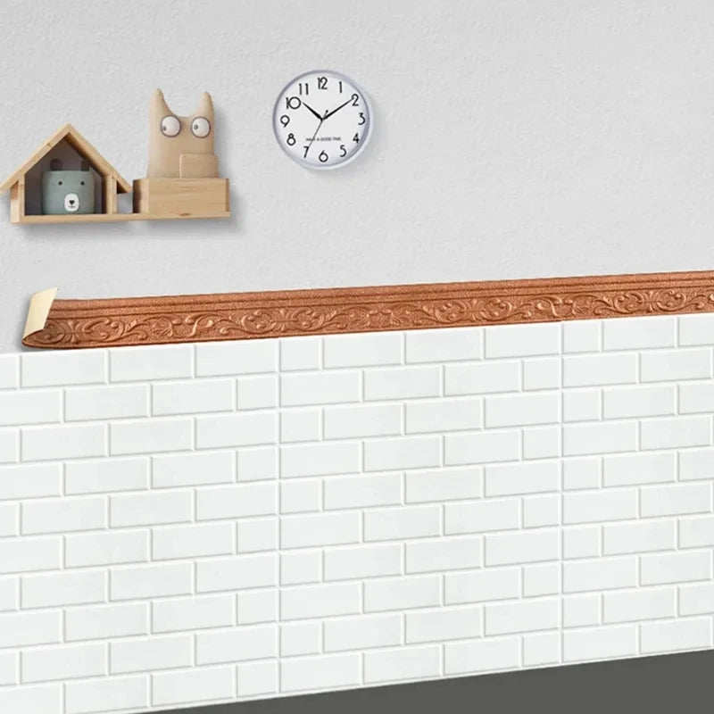 10m/Roll 3D Wall Trim Line Skirting Border Self Adhesive Waterproof