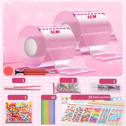 PET Nano Glue Knead Music Double Sided Tape Blow Bubbles Full Set Of