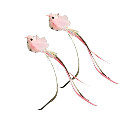 Simulation Bird Cat Toys Funny Interactive Peacock with Bell Cat Stick