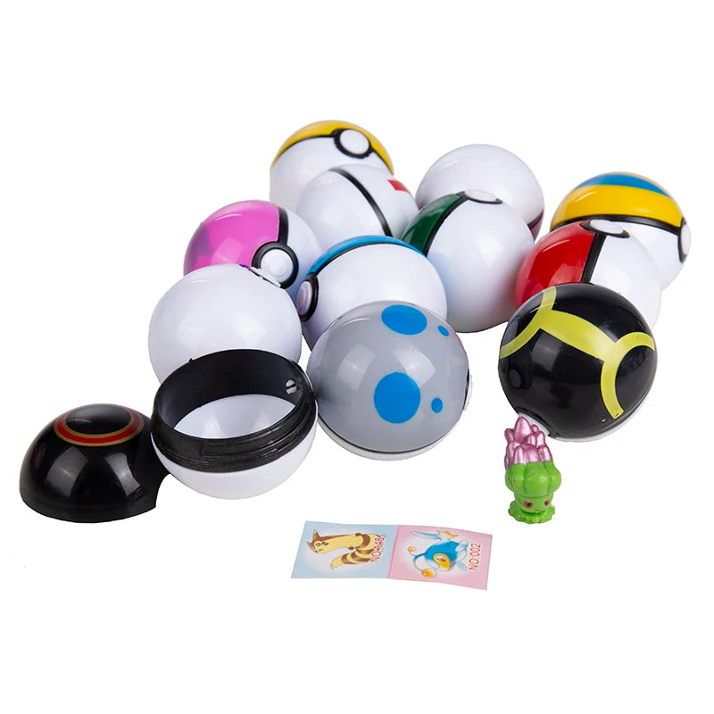 12 Pcs/Set Pokemon Pikachu Action Figure Pokeball Game Toy  Pocket