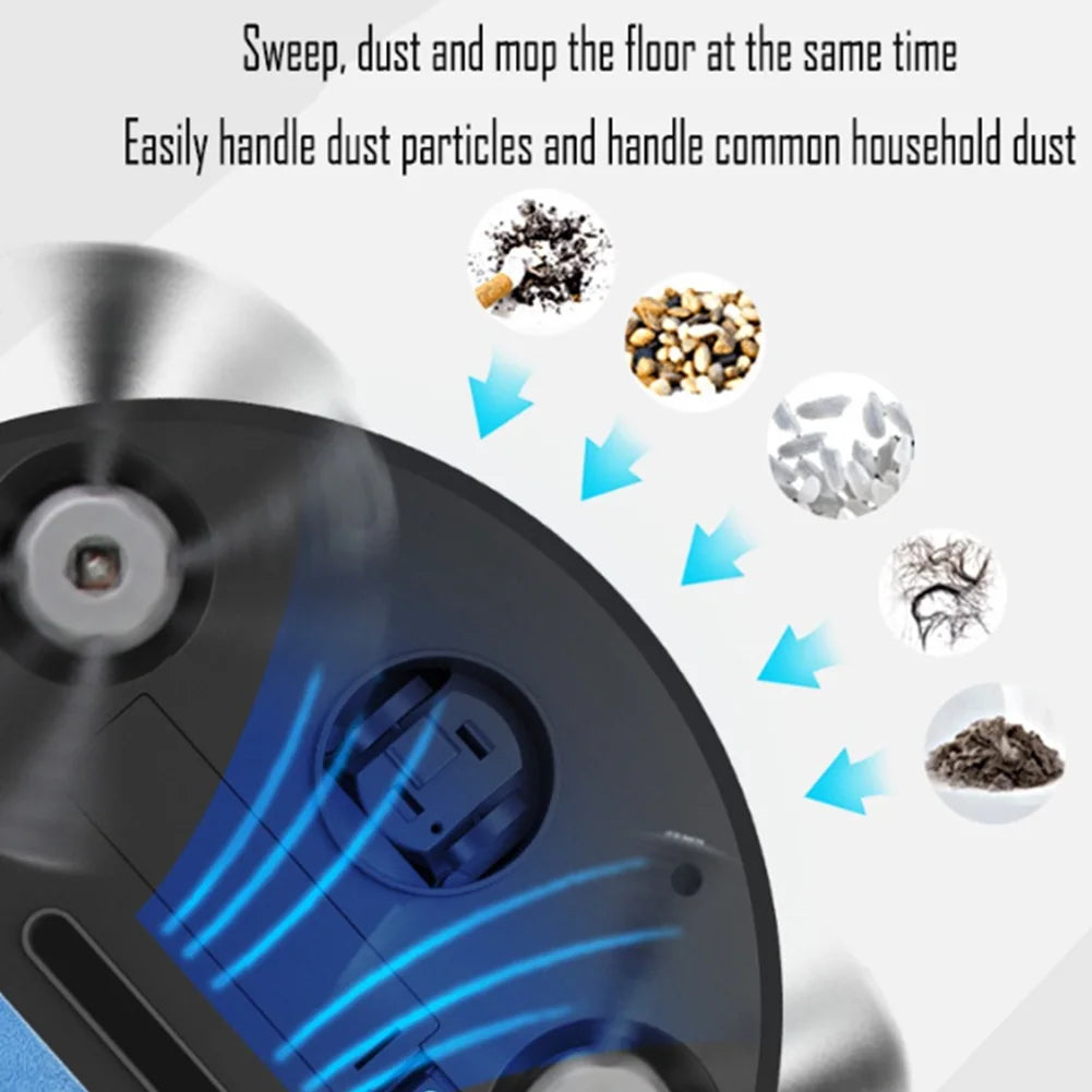 3-in-1 Robot Vacuum Cleaner USB Rechargeable 1000Pa Suction Robotic