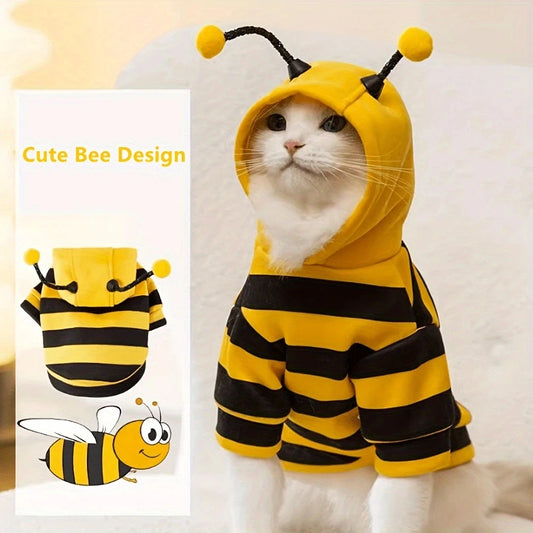 Bee Pet Puppy Coat Apparel Outfit Dog Halloween Hoodies Winter Cat