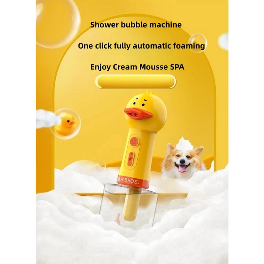 Yellow Duck Pet Cleaning Bathing Electric Foam Machine Usb Charging