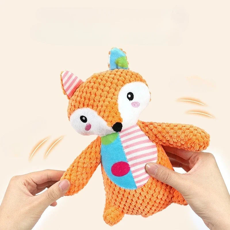 New elephant toy patchwork rabbit fox toy dog toy sound pet plush chew