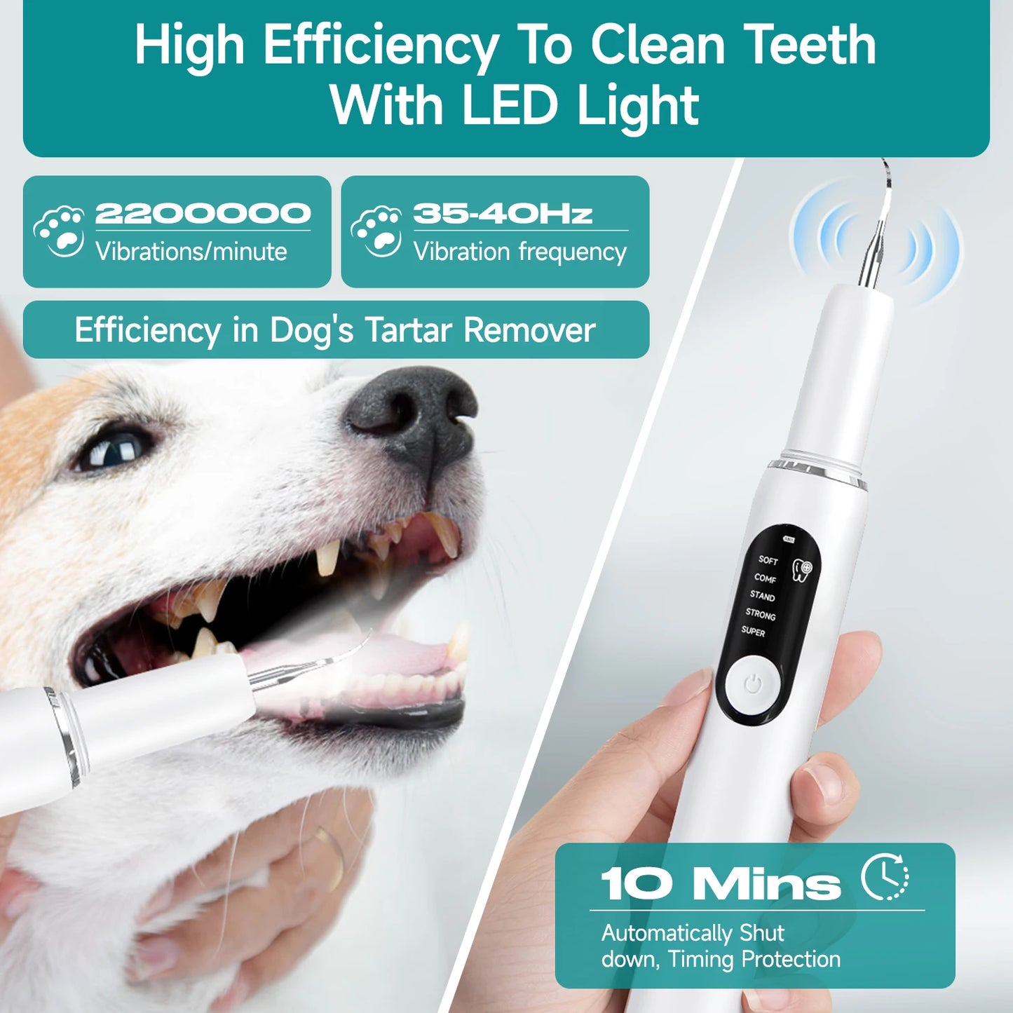 CURVY MOON Dog Use Ultrasonic Tooth Cleaner Dog Cat Pet Dental Scaler