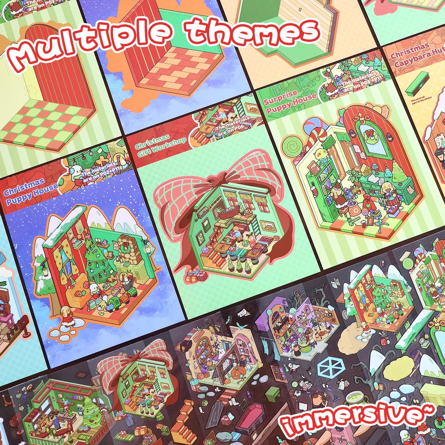 Kawaii Christmas Carnival 3D  Christmas&Halloween  Landscape Sticker