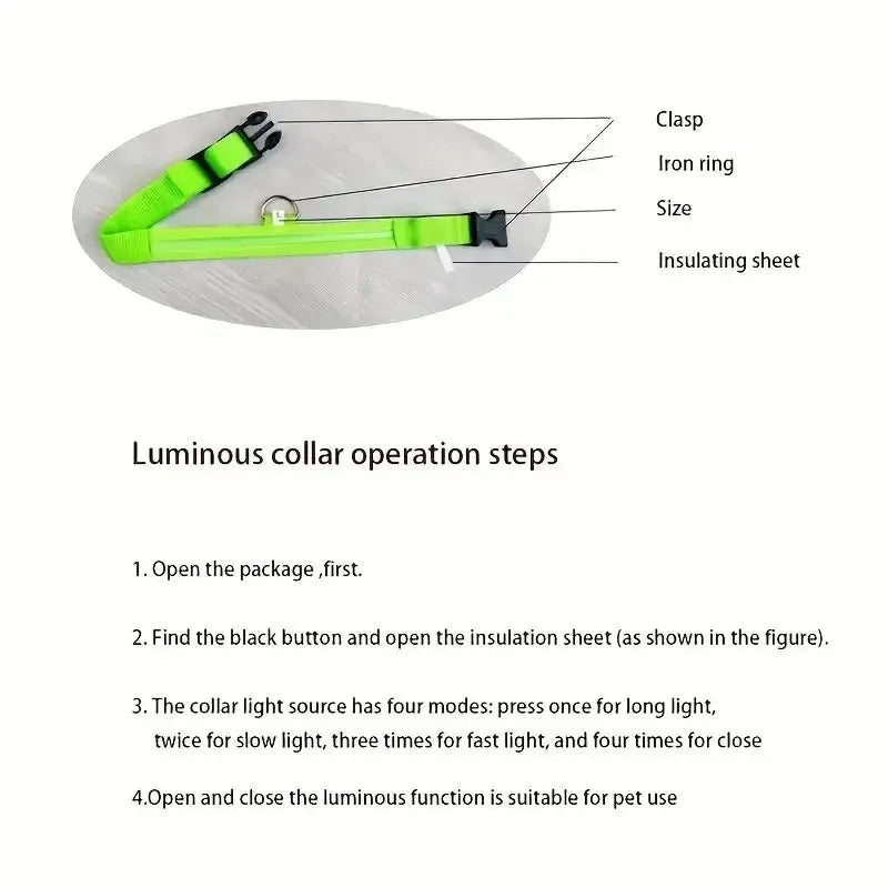 Nylon LED Night Safety Flashing Glow In The Dark Dog Leash Dogs