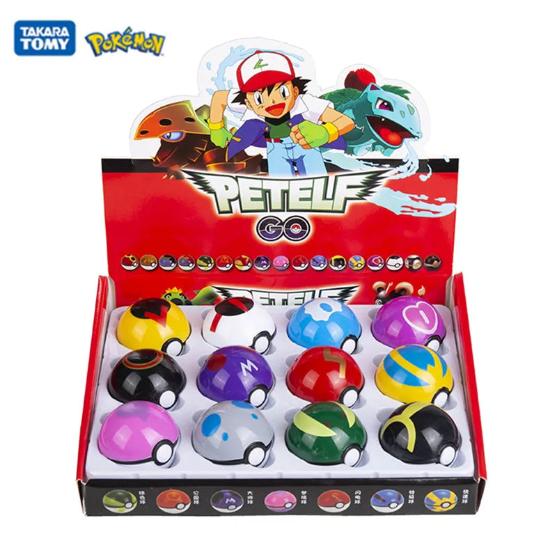12 Pcs/Set Pokemon Pikachu Action Figure Pokeball Game Toy  Pocket