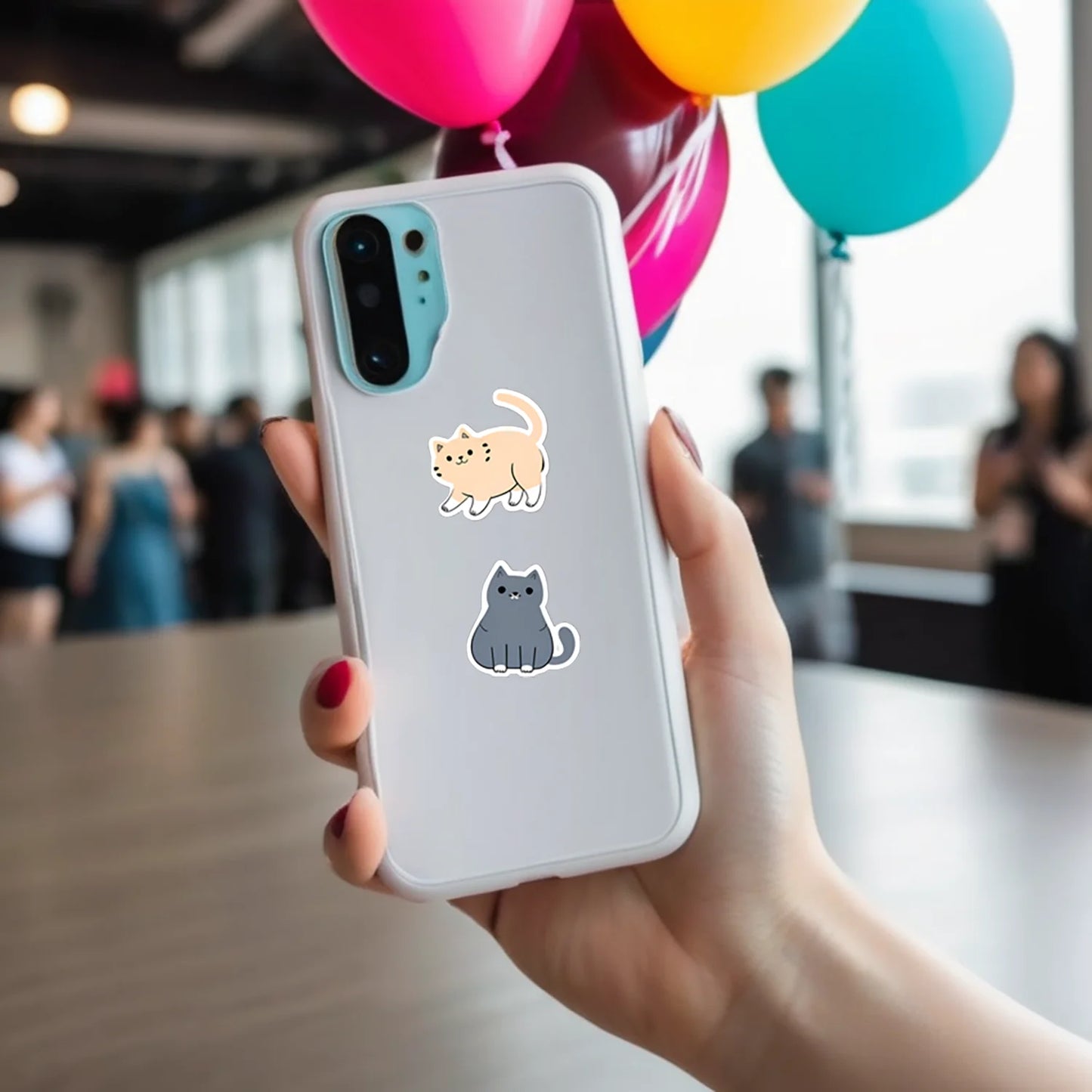 500Pcs/Roll Cute Pet Mimi Cats Stickers 2.5cm/1.0'' 16 Designs Decals