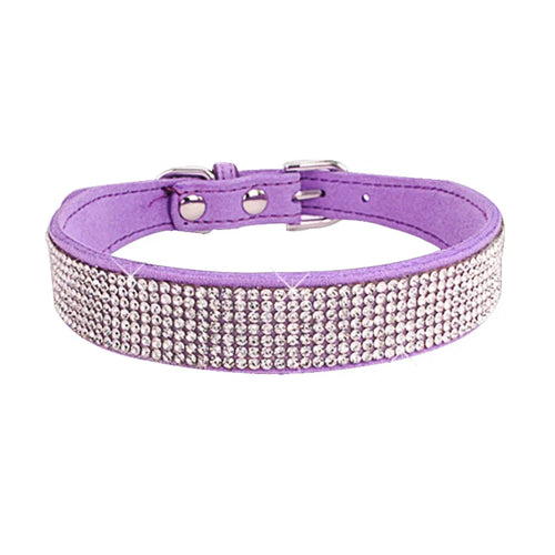 Dog Collar Crystal Glitter Rhinestone Pet Collars Zinc Alloy Buckle