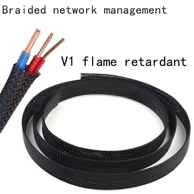 3m/9.85ft PET Expandable Braided Sleeving Flexible Wire Mesh Sleeve