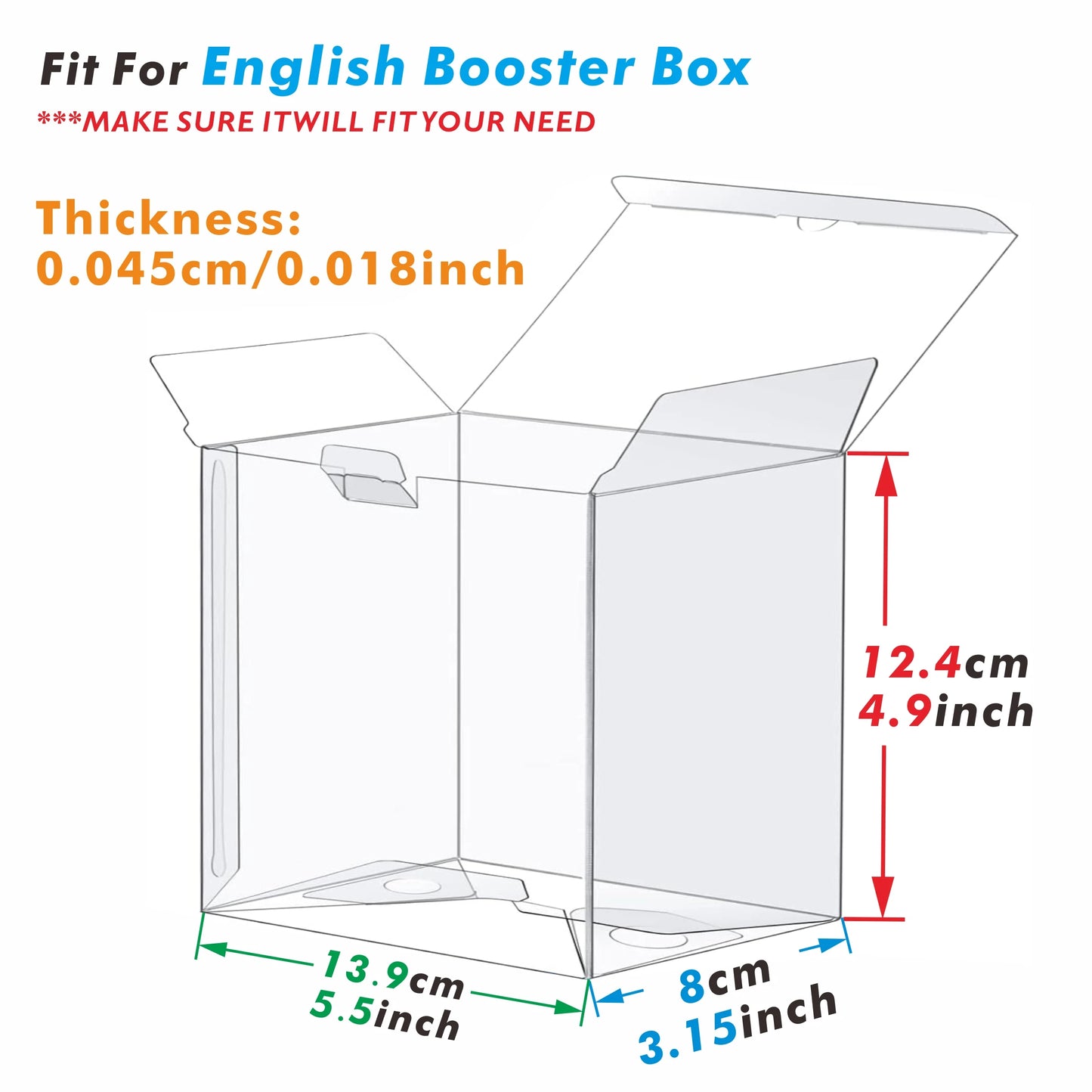 5PCS / 10PCS Clear PET Plastic Case For PKMN ETB / English Booster Box