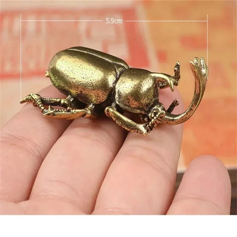 Solid Brass Beetle Ornaments Creative Unicorn Fairy Simulation Copper