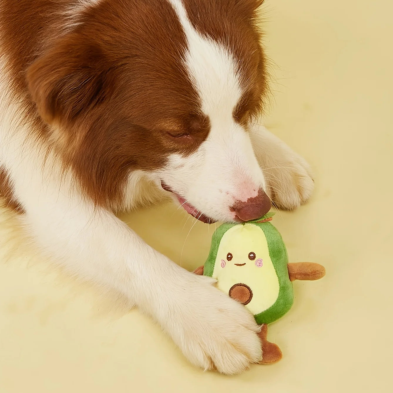 1 cartoon avocado shaped pet plush toy for dogs to interact and play