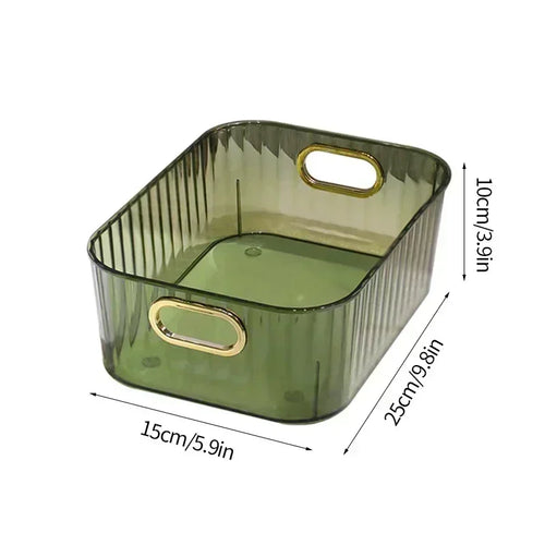 1pc Nordic Luxury PET Acrylic Storage Box with Handles – Transparent
