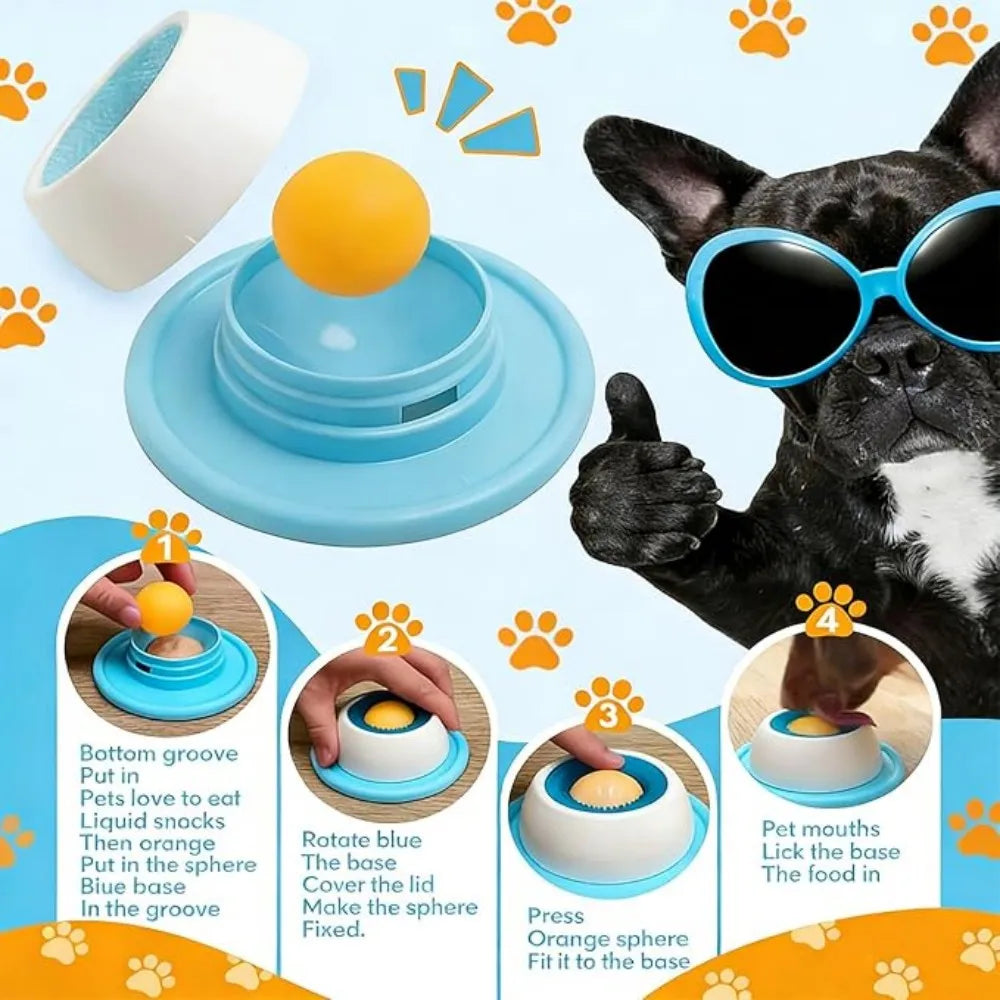 Dog/cat licking bowl, pet licking toy slow food bowl, non-slip licking