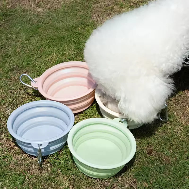 Foldable Silicone Dog Bowl Pet Outdoor Travel Portable Folding Cat