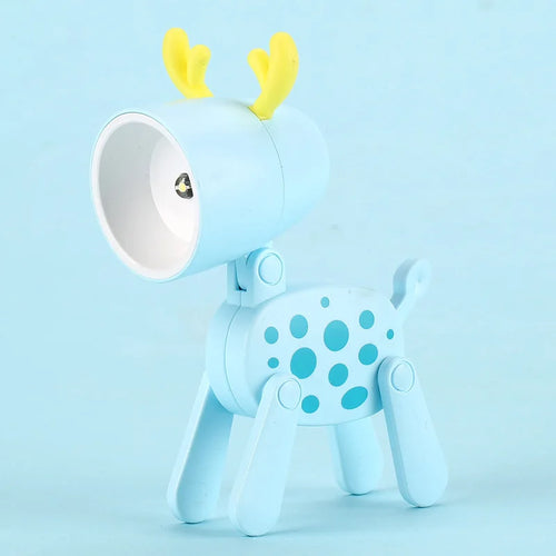 Mini Led Night Lights Folding Desk Lamp Cartoon Cute Pet Dog Deer
