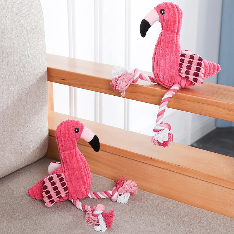 Animal Shape Squeaky Toys Plush Dog Toy Cute Bite Resistant Corduroy