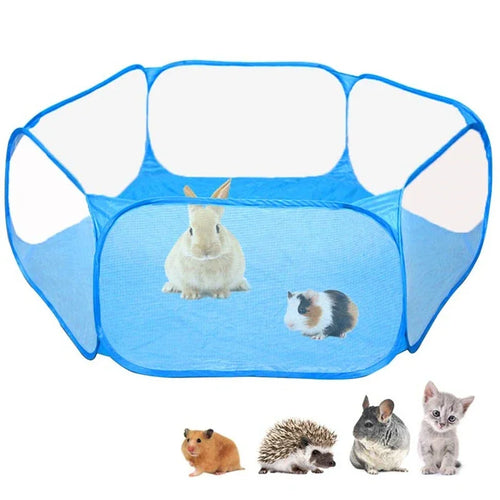 Portable Small Pet Cage Transparent Cat and Dog Cage Tent Pet Playpen