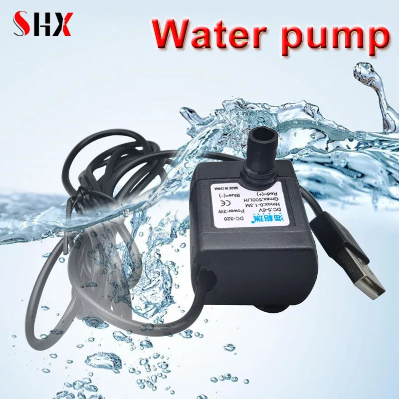 New 3W 500L/H Mini USB Water Electric Pump 5V USB Submersible Pumps