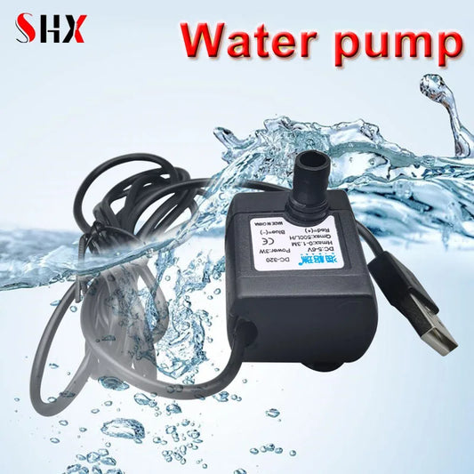 New 3W 500L/H Mini USB Water Electric Pump 5V USB Submersible Pumps