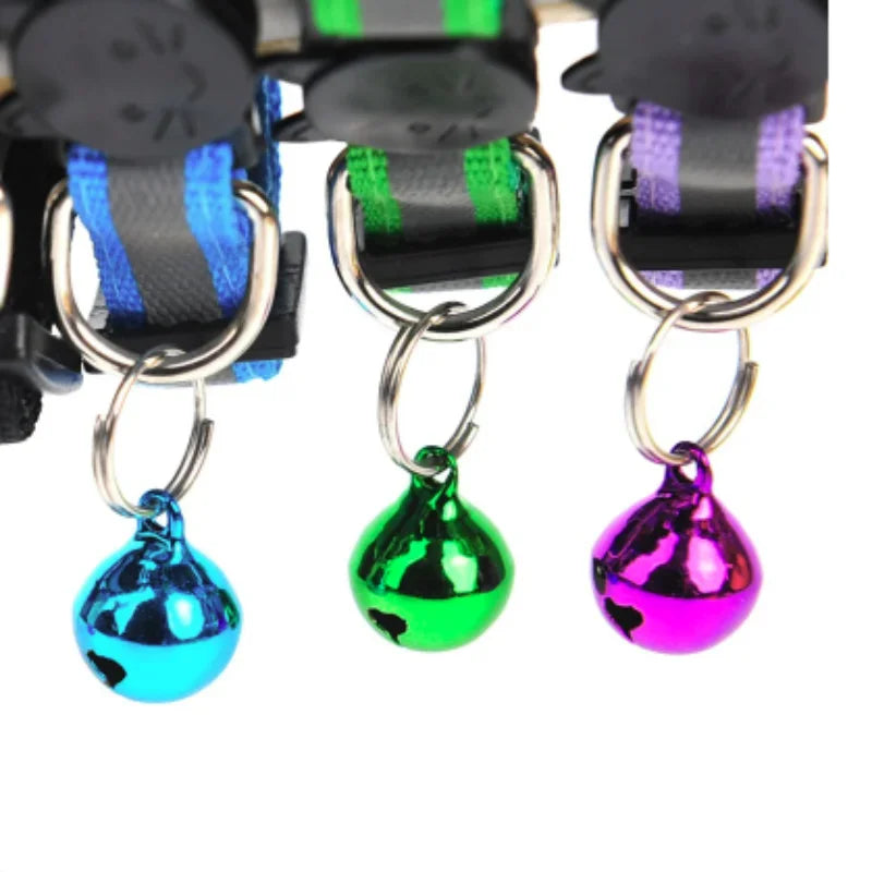 Adjustable Reflective Breakaway Cat Collar with Bell Safety Elastic