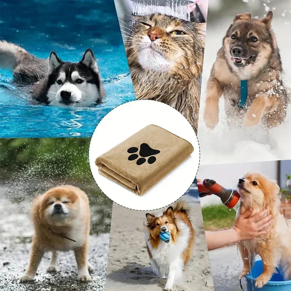 3 Size Options Microfiber Pet Bath Towel Embroidered Super Soft