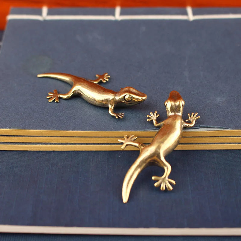 Gecko figure home decor Small Ornaments Antique Brass Animal Figurines