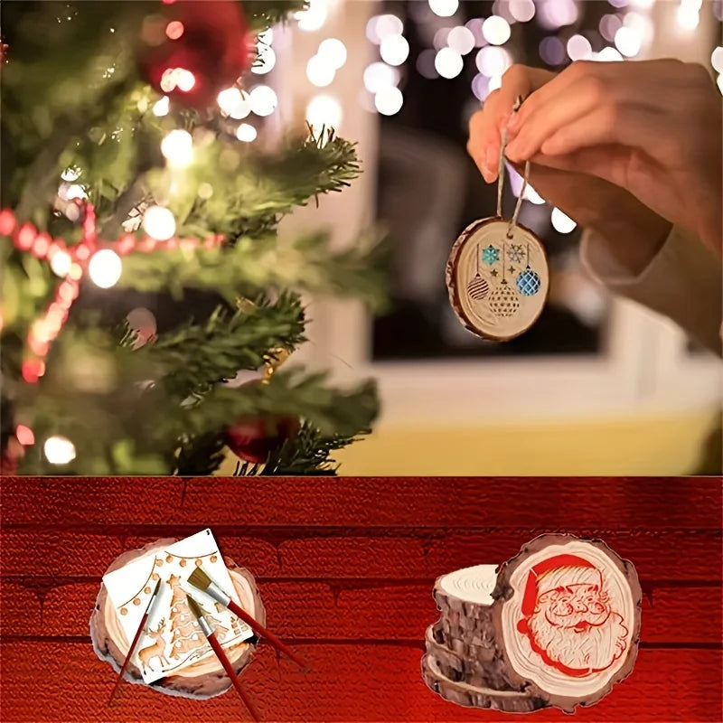 12pcs Christmas Series Painting Stencils - Reusable, Washable, PET
