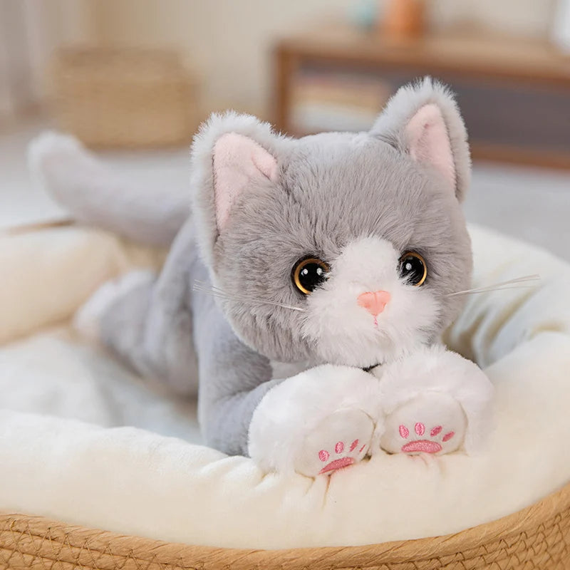 53CM Cute Simulated Cat Doll Plush Toy Stuffed Soft Animal Plush white