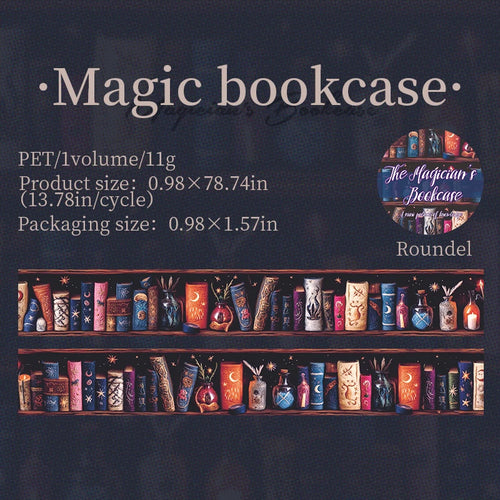 2m/roll Magician Bookcase Series PET Stickers Creative Collage For DIY