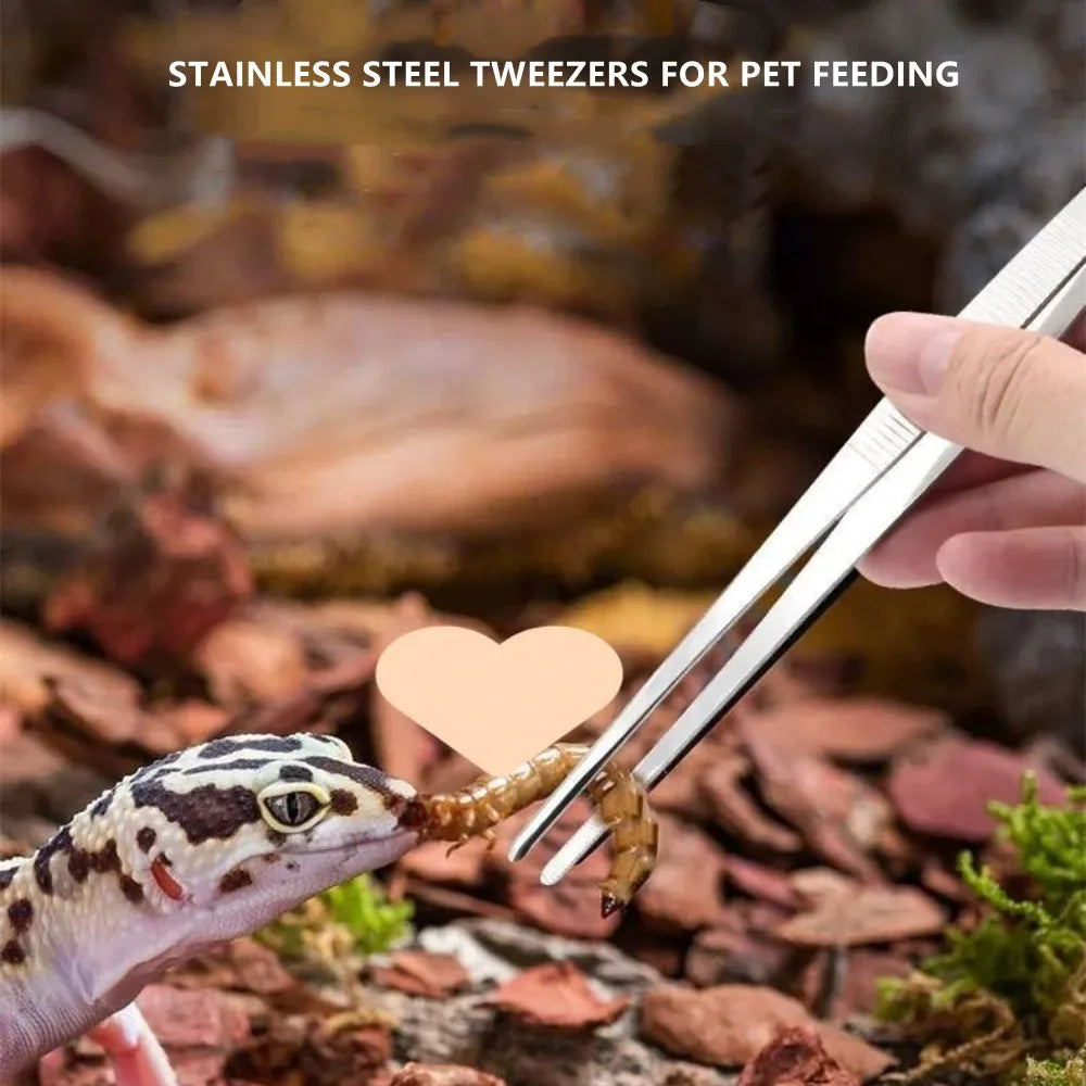 Stainless Multifuctional Steel Elbow Tweezers Aquarium Clip Long Tongs